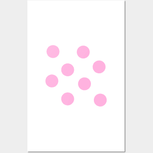 Pink on White Polka Dots Posters and Art